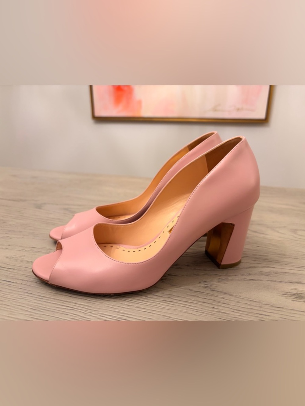 Rupert Sanderson Open Toe Heel In Blush/Pink Size 37.5 (US 6.5)